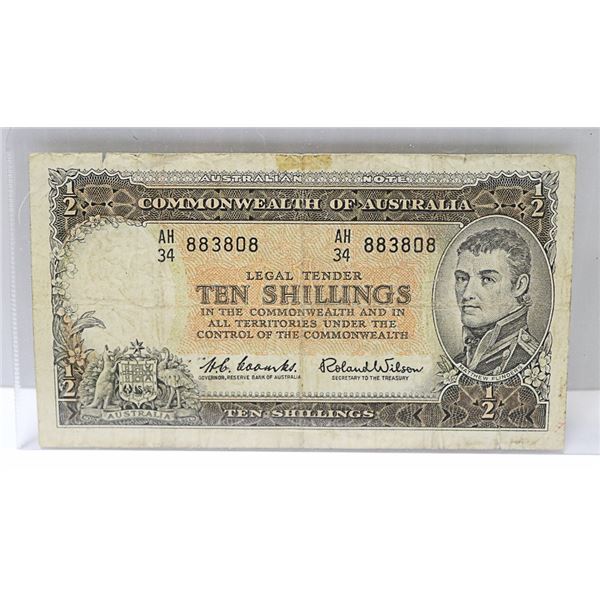 VINTAGE COMMONWEALTH AUSTRALIA 10 SHILLING NOTE