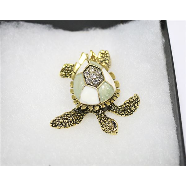 TURTLE RHINESTONE BROOCH