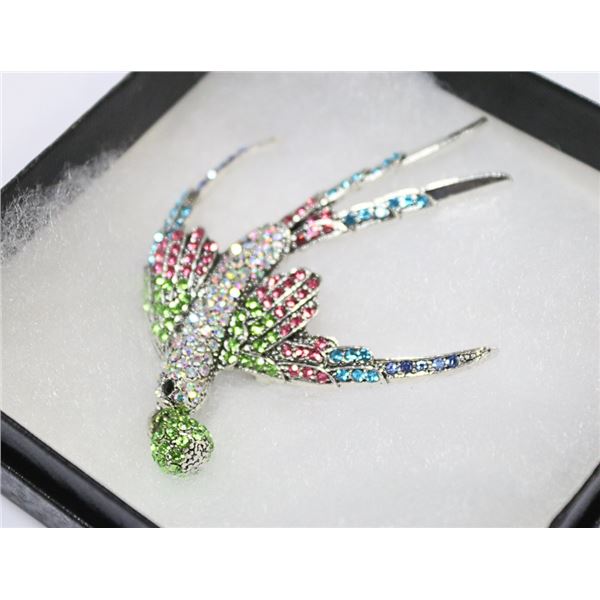 PARROT RHINESTONE BROOCH