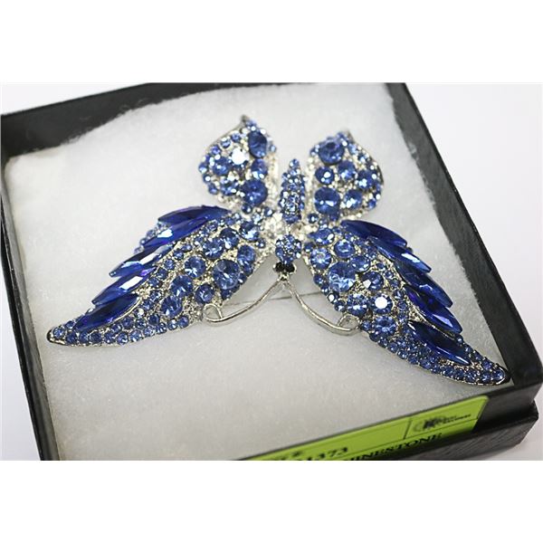 LARGE BUTTERFLY RHINESTONE BROOCH