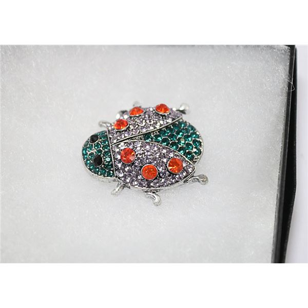 LADYBUG RHINESTONE BROOCH