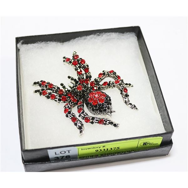 LARGE SPIDER RHINESTONE BROOCH