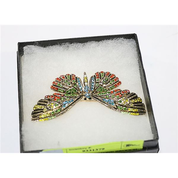 BUTTERFLY RHINESTONE BROOCH