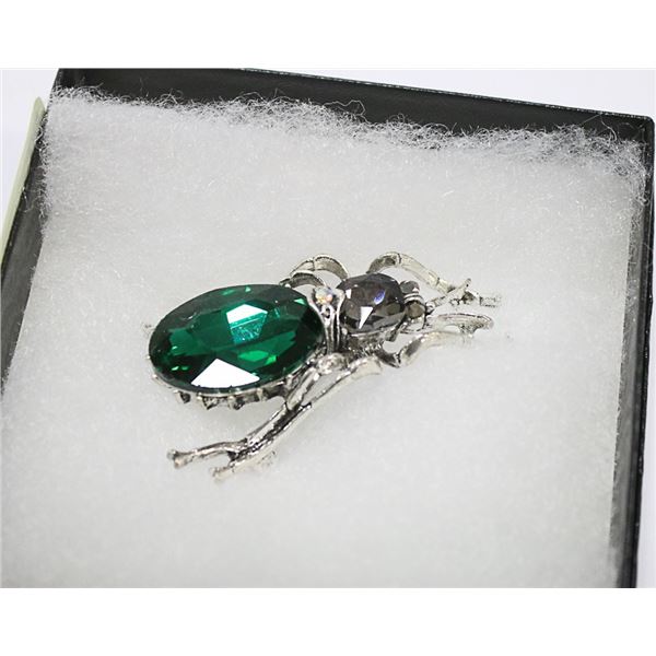 BEETLE RHINESTONE BROOCH