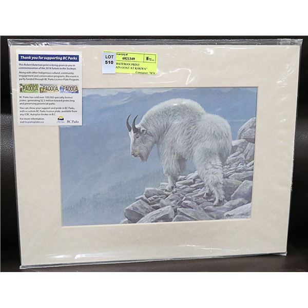 ROBERT BATEMAN PRINT "MOUNTAIN GOAT AT KAKWA"