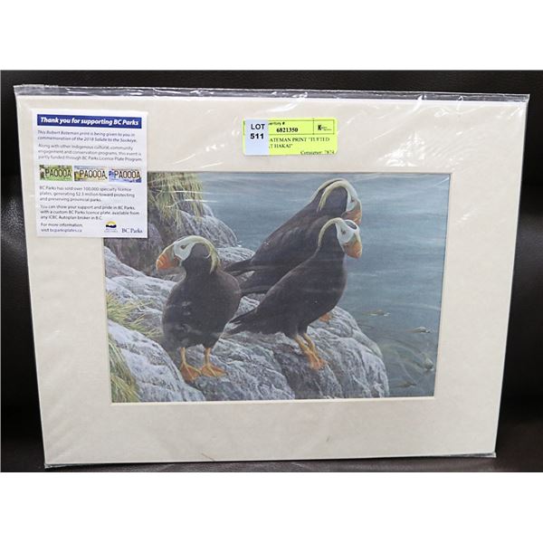 ROBERT BATEMAN PRINT "TUFTED PUFFINS AT HAKAI"