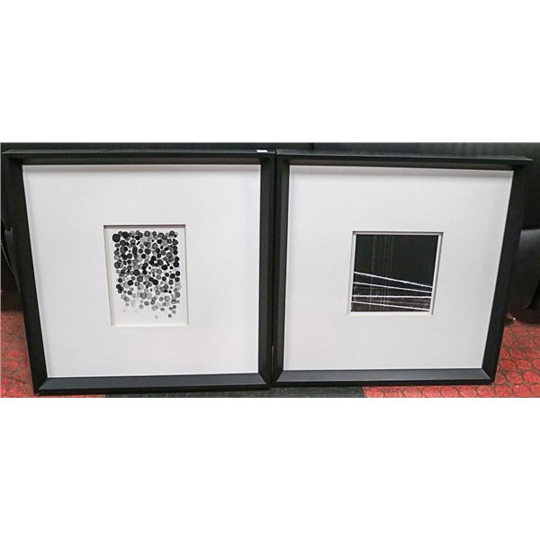 LOT OF 2 BLACK FRAMED PICTURES