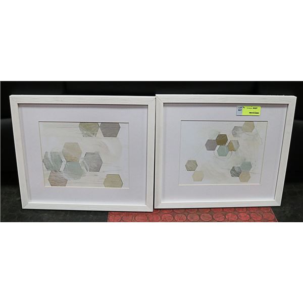 LOT OF 2 SHOWHOME WHITE FRAMED PICTURES