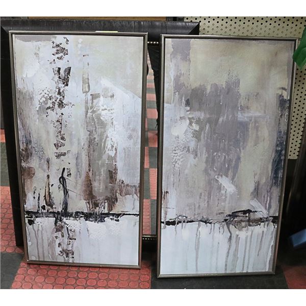 LOT OF 2 SHOWHOME ABSTRACT CANVAS FRAMED PICTURES