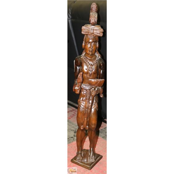 VINTAGE HAND CARVED CIGAR STORE STATUE 33" TALL