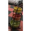 Image 2 : METAL & GLASS 3 SHELF STAND 33" TALL & 15" WIDE AT