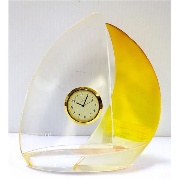 BULOVA SAILBOAT CLOCK, APPROX 11" TALL