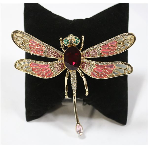 DRAGONFLY RHINESTONE BROOCH