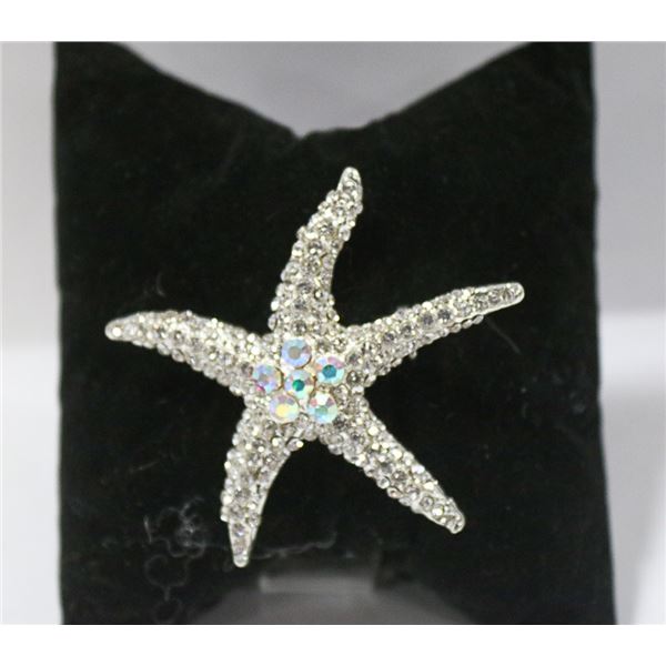 STAR FISH RHINESTONE BROOCH