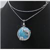 Image 1 : TURQUOISE STONE WRAPPED WITH DRAGON NECKLACE 925