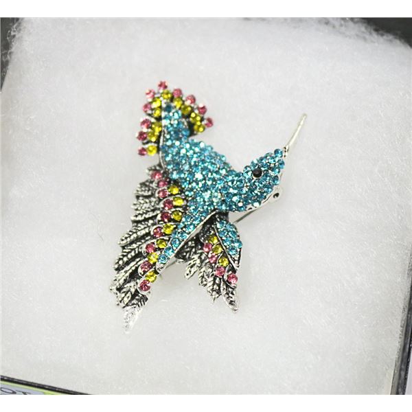 HUMMINGBIRD RHINESTONE BROOCH