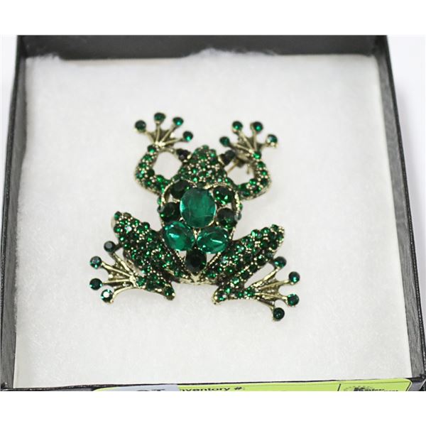 FROG RHINESTONE BROOCH