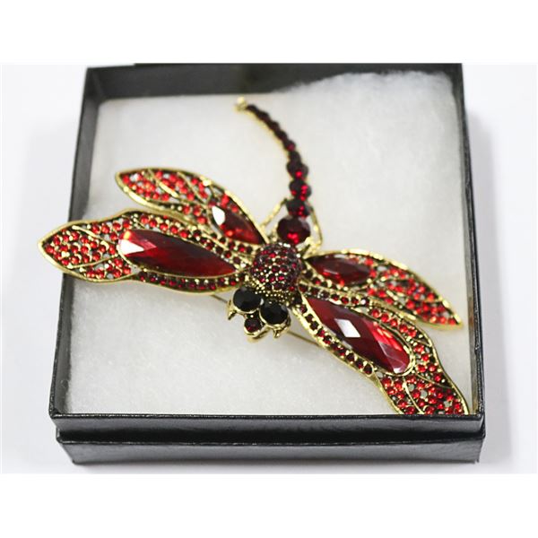 LARGE DRAGONFLY RHINESTONE BROOCH
