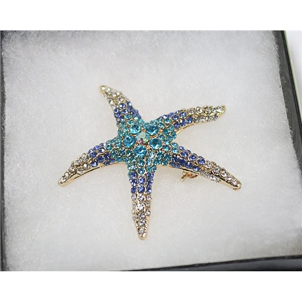 STARFISH RHINESTONE BROOCH