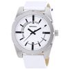 Image 1 : NEW DIESEL WHITE DIAL LEATHER BAND MSRP $299 44MM