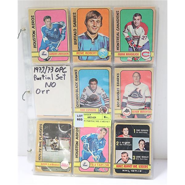 1972-73 OPC PARTIAL NHL CARD SET