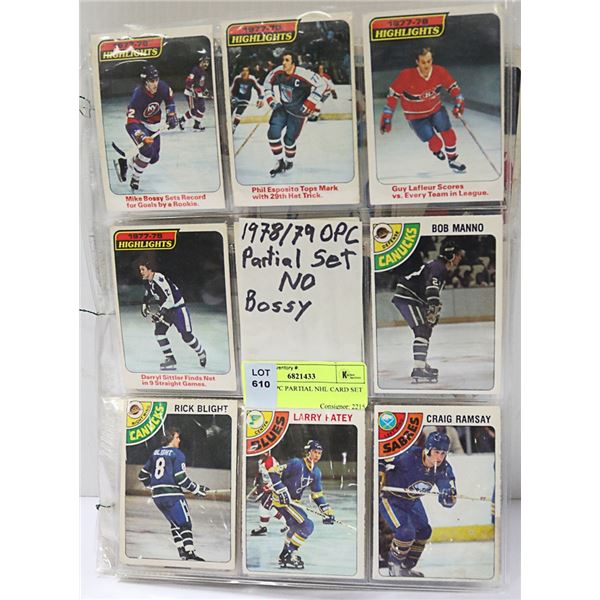 1978-79 OPC PARTIAL NHL CARD SET