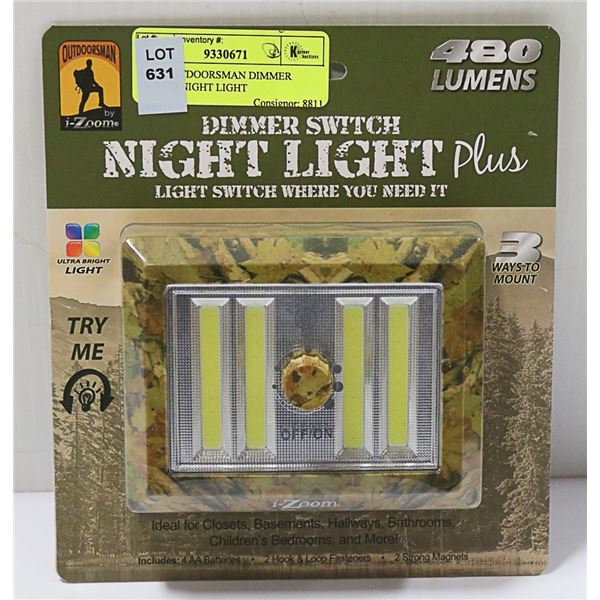 NEW OUTDOORSMAN DIMMER SWITCH NIGHT LIGHT