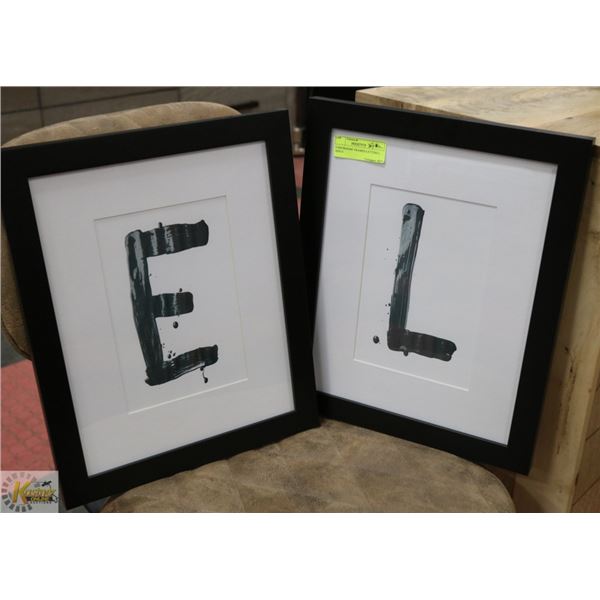 2 SHOWHOME FRAMED LETTERS L AND E