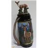 Image 1 : CERAMIC DECOATIVE BEER STEIN WITH DEER. 19" TALL