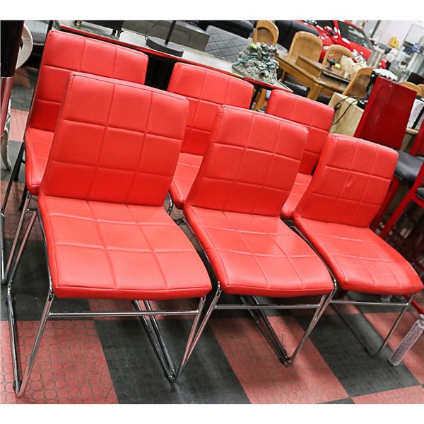 6 RED CHAIRS