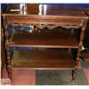 Image 1 : ANTIQUE WALNUT 3 TIER TABLE CARVED LOTS OF DETAIL