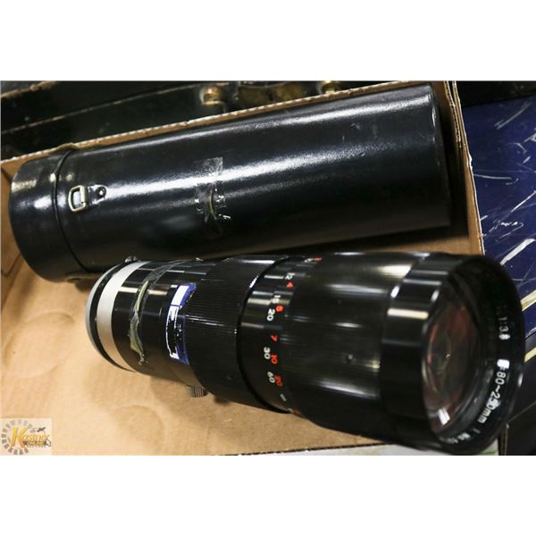 VINTAGE ZOOM LENS IN LEATHER CASE 80-250MM