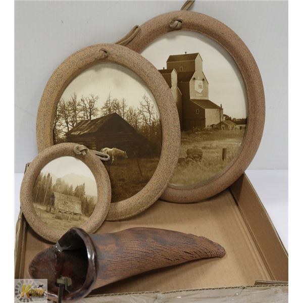 POTTERY WALL HANGING/FRAMES- 3 ASSORTED