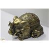 Image 4 : BRASS JEWELLED ELEPHANT PAPER WEIGHT WITH LETTER
