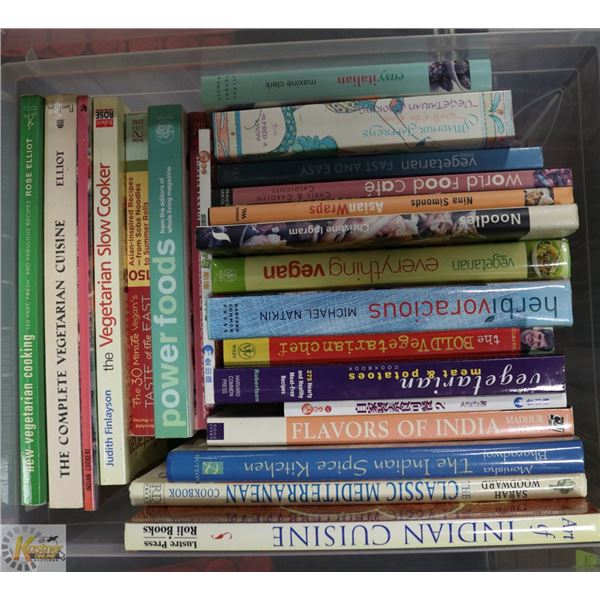 VEGETARIAN COOK BOOKS- ASSORTED BOX LOT
