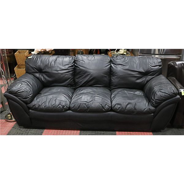 BLACK LEATHERETTE SOFA