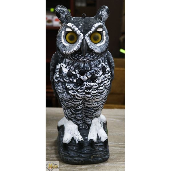 YARD OWL STATUE, WEIGHTED BOTTOM, 17" TALL