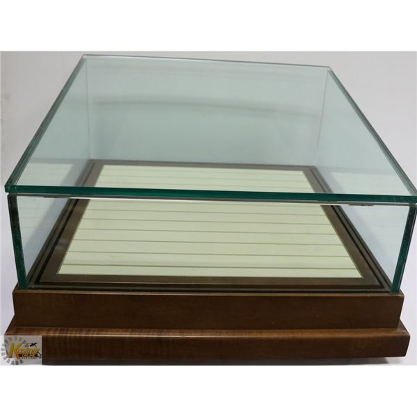 HEAVY WOOD & GLASS DISPLAY CASE 20 " X 20"