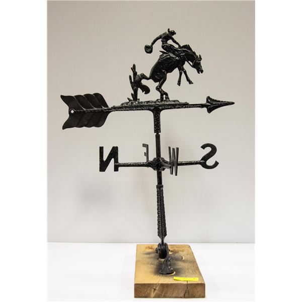 WEATHER VANE ON WOOD BASE