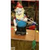 Image 1 : GARDEN GNOME FISHERMAN GARDEN ORNAMENT 16" TALL