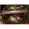 Image 1 : PAINTED WOOD FLORAL TRUNK
