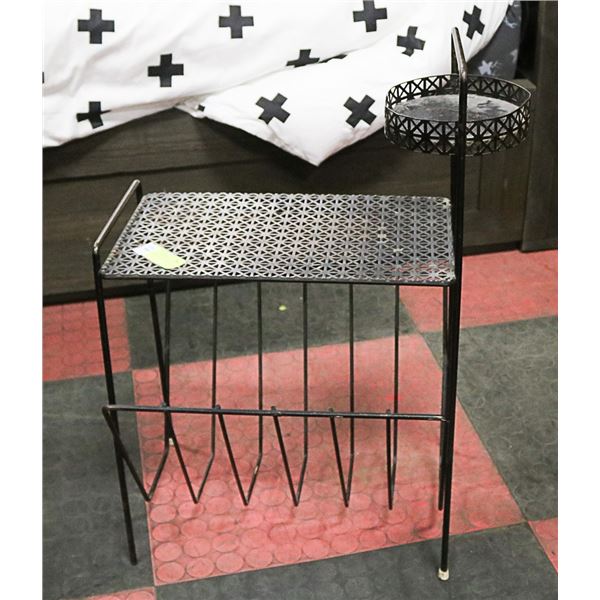 VINTAGE METAL MAGAZINE STAND 1950'S