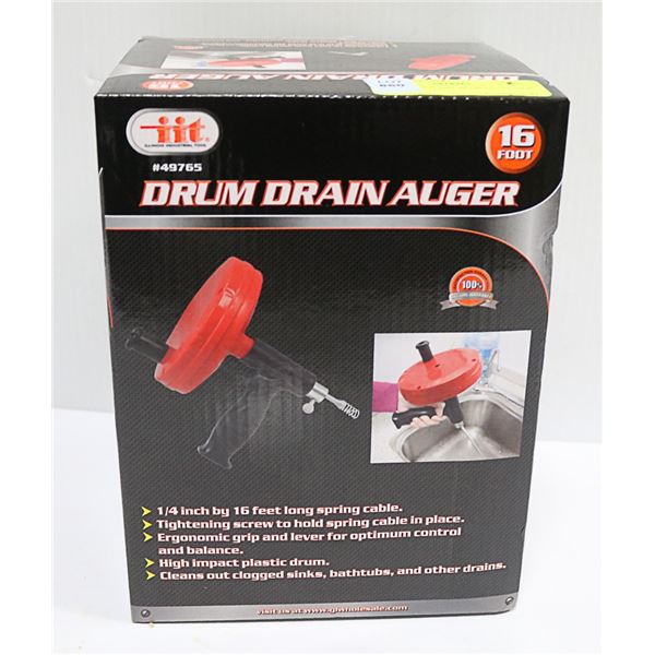 NEW 16 FOOT DRUM DRAIN AUGER