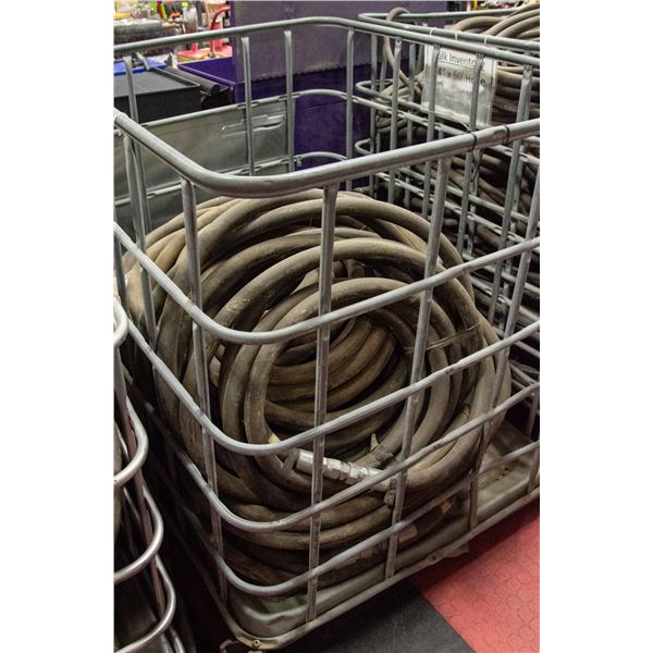 CAGE LOT FULL OF INDUSTRIAL HOSES