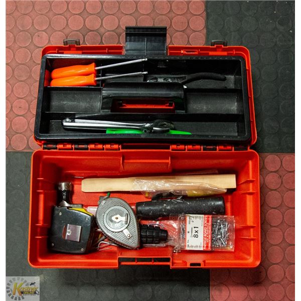 BLACK & DECKER TOOL BOX WITH ASSORTD TOOLS