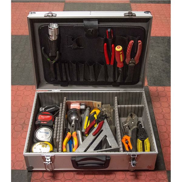 PLANO CASE W/ VARIOUS TOOLS. 18 X 14