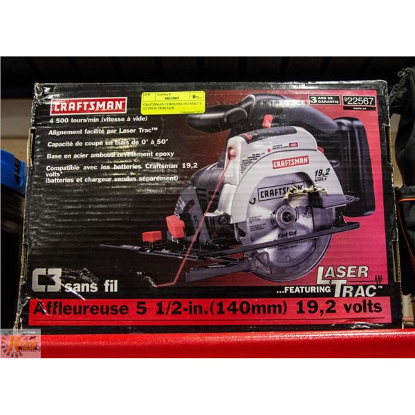 CRAFTSMAN CORDLESS 19.2 VOLT 5 1/2 INCH TRIM SAW