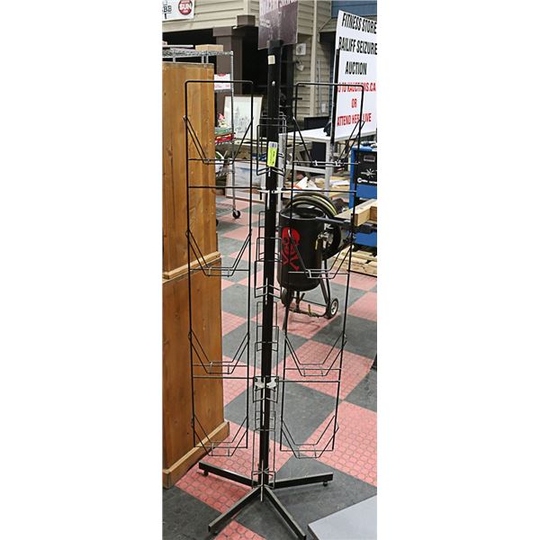 BLACK METAL ROTATING RETAIL DISPLAY STAND