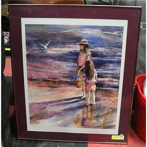 FRAMED WATERCOLOR PRINT "BEACH BUDDIES"-