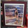 Image 1 : FRAMED WATERCOLOR PRINT "BEACH BUDDIES"-